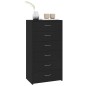 vidaXL Sideboard mit 6 Schubladen Schwarz 50x34x96 cm Holzwerkstoff vidaXL Sideboard mit 6 Schubladen Schwarz 50x34x96 cm Holzwerkstoff