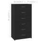 vidaXL Sideboard mit 6 Schubladen Schwarz 50x34x96 cm Holzwerkstoff vidaXL Sideboard mit 6 Schubladen Schwarz 50x34x96 cm Holzwerkstoff