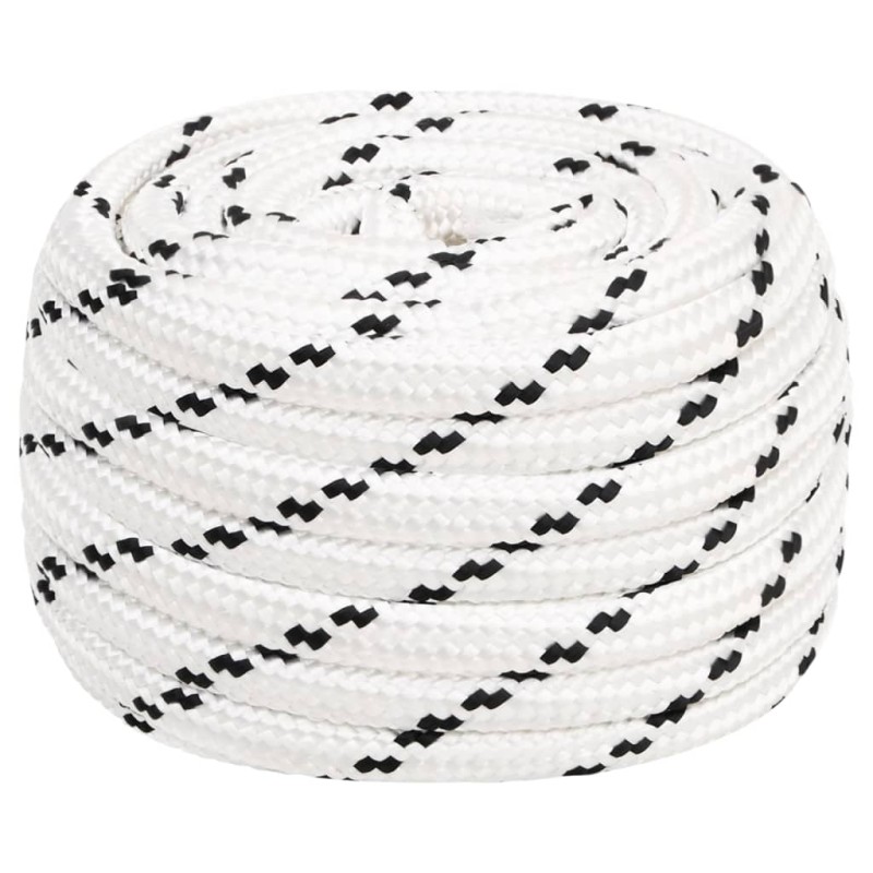 vidaXL Bootsseil Geflochten Weiß 16 mmx50 m Polyester vidaXL Bootsseil Geflochten Weiß 16 mmx50 m Polyester