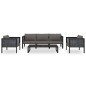 6-tlg. Garten-Lounge-Set mit Auflagen Poly Rattan Anthrazit 6-tlg. Garten-Lounge-Set mit Auflagen Poly Rattan Anthrazit