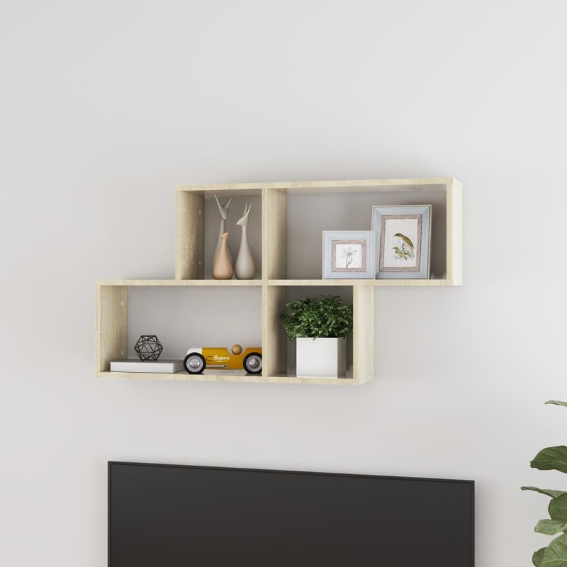 vidaXL Wandregal Sonoma-Eiche 100x18x53 cm Holzwerkstoff vidaXL Wandregal Sonoma-Eiche 100x18x53 cm Holzwerkstoff