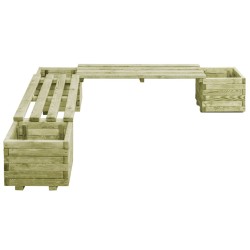 vidaXL Gartenbank mit Pflanzgefäßen Kiefernholz Imprägniert