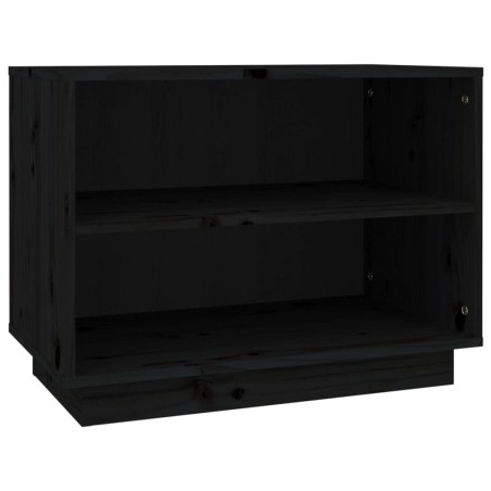 vidaXL Schuhschrank Schwarz 60x34x45 cm Massivholz Kiefer