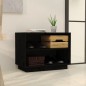 vidaXL Schuhschrank Schwarz 60x34x45 cm Massivholz Kiefer vidaXL Schuhschrank Schwarz 60x34x45 cm Massivholz Kiefer