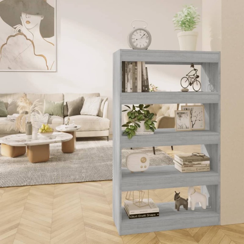 vidaXL Bücherregal/Raumteiler Grau Sonoma 80x30x135 cm Holzwerkstoff vidaXL Bücherregal/Raumteiler Grau Sonoma 80x30x135 cm Holzwerkstoff