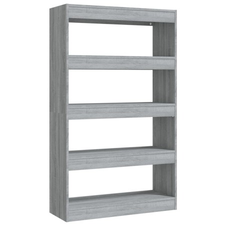 vidaXL Bücherregal/Raumteiler Grau Sonoma 80x30x135 cm Holzwerkstoff