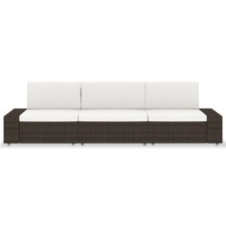 Modulares 3-Sitzer-Sofa Poly Rattan Braun
