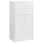 vidaXL Sideboard 6 Schubladen Hochglanz-Weiß 50x34x96 cm Holzwerkstoff vidaXL Sideboard 6 Schubladen Hochglanz-Weiß 50x34x96 cm Holzwerkstoff
