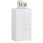 vidaXL Sideboard 6 Schubladen Hochglanz-Weiß 50x34x96 cm Holzwerkstoff vidaXL Sideboard 6 Schubladen Hochglanz-Weiß 50x34x96 cm Holzwerkstoff