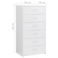 vidaXL Sideboard 6 Schubladen Hochglanz-Weiß 50x34x96 cm Holzwerkstoff vidaXL Sideboard 6 Schubladen Hochglanz-Weiß 50x34x96 cm Holzwerkstoff