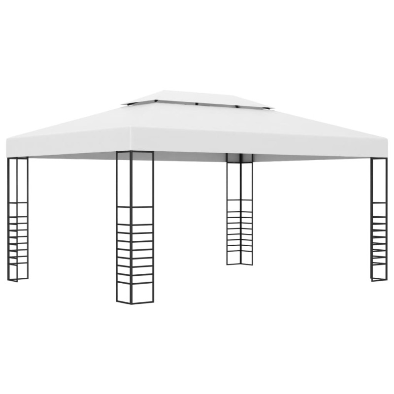vidaXL Gartenpavillon Pulverbeschichteter Stahl 4x3x2,7 m Weiß vidaXL Gartenpavillon Pulverbeschichteter Stahl 4x3x2,7 m Weiß