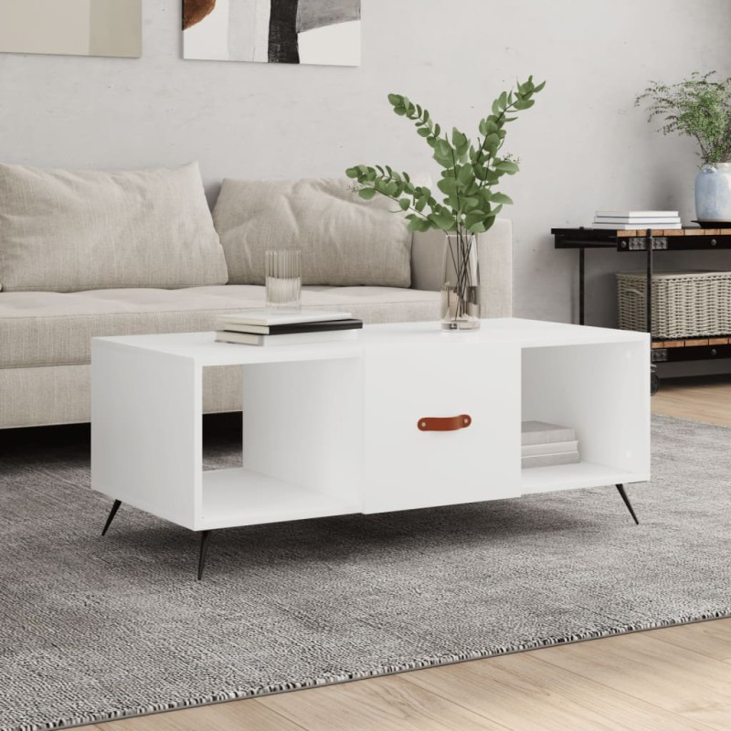 vidaXL Couchtisch Weiß 102x50x40 cm Holzwerkstoff vidaXL Couchtisch Weiß 102x50x40 cm Holzwerkstoff