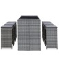 7-tlg. Gartenbar-Set mit Auflagen Poly Rattan Grau 7-tlg. Gartenbar-Set mit Auflagen Poly Rattan Grau