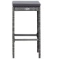 7-tlg. Gartenbar-Set mit Auflagen Poly Rattan Grau 7-tlg. Gartenbar-Set mit Auflagen Poly Rattan Grau