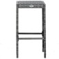 7-tlg. Gartenbar-Set mit Auflagen Poly Rattan Grau 7-tlg. Gartenbar-Set mit Auflagen Poly Rattan Grau