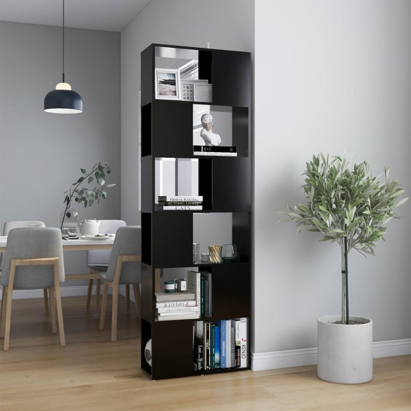 vidaXL Bücherregal Raumteiler Schwarz 60x24x186 cm Holzwerkstoff vidaXL Bücherregal Raumteiler Schwarz 60x24x186 cm Holzwerkstoff