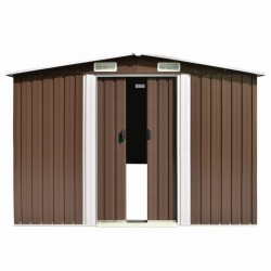 vidaXL Gerätehaus 257x298x178 cm Metall Braun
