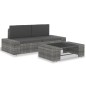 vidaXL 3-tlg. Garten-Lounge-Set Poly Rattan Grau vidaXL 3-tlg. Garten-Lounge-Set Poly Rattan Grau