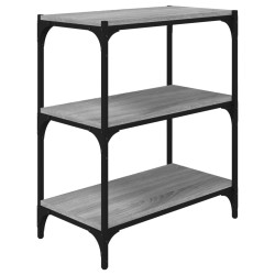vidaXL Bücherregal Grau Sonoma 60x33x70,5 cm Holzwerkstoff und Stahl