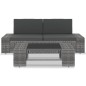 vidaXL 3-tlg. Garten-Lounge-Set Poly Rattan Grau vidaXL 3-tlg. Garten-Lounge-Set Poly Rattan Grau