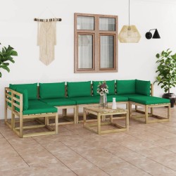 vidaXL 8-tlg. Garten-Lounge-Set mit Kissen Imprägniertes Kiefernholz