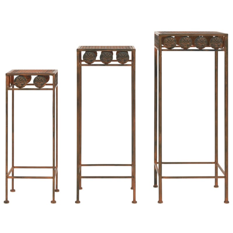 vidaXL Pflanzenständer-Set 3-tlg. Vintage-Stil Metall Rostfarben vidaXL Pflanzenständer-Set 3-tlg. Vintage-Stil Metall Rostfarben