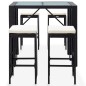 5-tlg. Garten-Bar-Set Poly Rattan und Glas Schwarz 5-tlg. Garten-Bar-Set Poly Rattan und Glas Schwarz