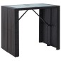 5-tlg. Garten-Bar-Set Poly Rattan und Glas Schwarz 5-tlg. Garten-Bar-Set Poly Rattan und Glas Schwarz