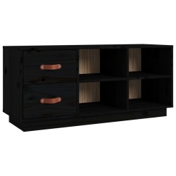 vidaXL Schuhbank Schwarz 100x34x45 cm Massivholz Kiefer