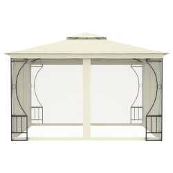 vidaXL Pavillon mit Netz 300x300x265 cm Creme 