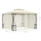 vidaXL Pavillon mit Netz 300x300x265 cm Creme vidaXL Pavillon mit Netz 300x300x265 cm Creme