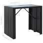 5-tlg. Garten-Bar-Set Poly Rattan und Glas Schwarz 5-tlg. Garten-Bar-Set Poly Rattan und Glas Schwarz