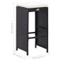 5-tlg. Garten-Bar-Set Poly Rattan und Glas Schwarz 5-tlg. Garten-Bar-Set Poly Rattan und Glas Schwarz
