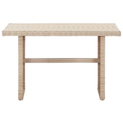 vidaXL Gartentisch Beige 110 x 60 x 67 cm Poly Rattan