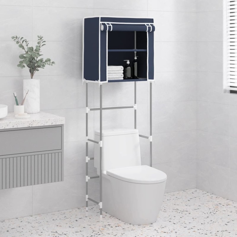vidaXL Toilettenregal 2 Ablagen Blau 56x30x170 cm Eisen