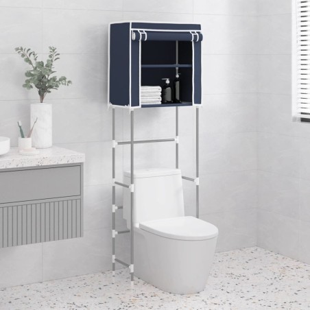 vidaXL Toilettenregal 2 Ablagen Blau 56x30x170 cm Eisen