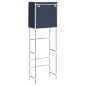 vidaXL Toilettenregal 2 Ablagen Blau 56x30x170 cm Eisen