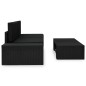 3-tlg. Garten-Lounge-Set Poly Rattan Schwarz 3-tlg. Garten-Lounge-Set Poly Rattan Schwarz