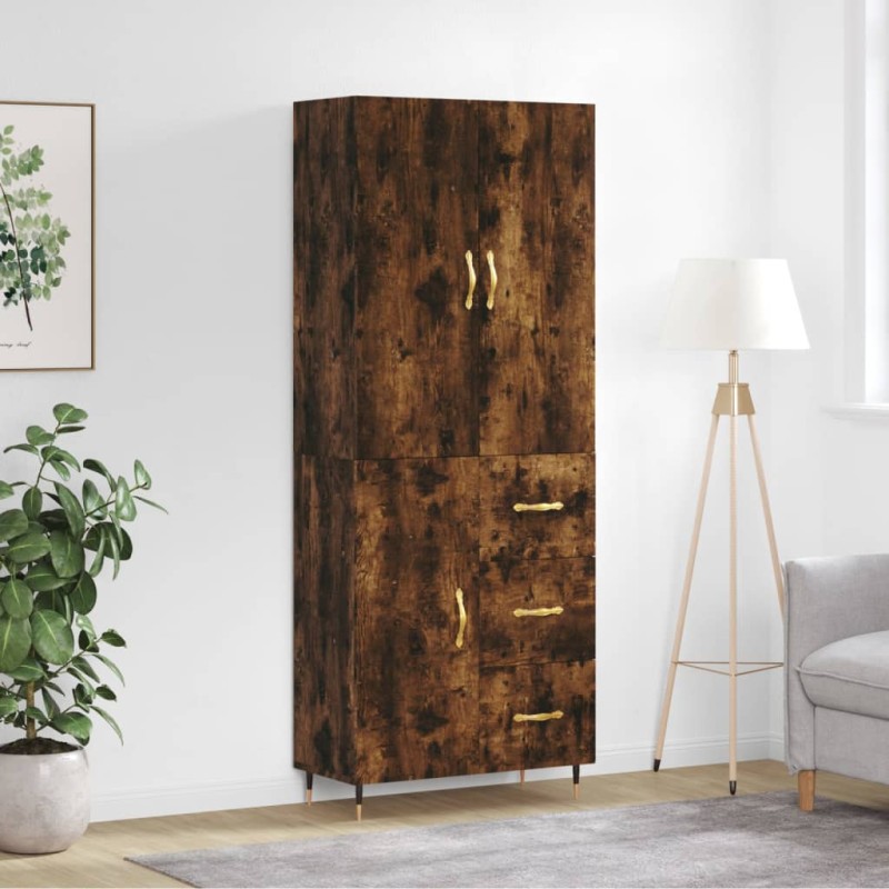 Highboard Räuchereiche 69,5x34x180 cm Holzwerkstoff Highboard Räuchereiche 69,5x34x180 cm Holzwerkstoff