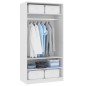 vidaXL Kleiderschrank Weiß 100×50×200 cm Holzwerkstoff vidaXL Kleiderschrank Weiß 100×50×200 cm Holzwerkstoff