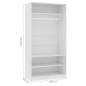 vidaXL Kleiderschrank Weiß 100×50×200 cm Holzwerkstoff vidaXL Kleiderschrank Weiß 100×50×200 cm Holzwerkstoff