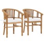 Gartenstühle mit Kissen 2 Stk. Teak Massivholz Gartenstühle mit Kissen 2 Stk. Teak Massivholz