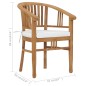 Gartenstühle mit Kissen 2 Stk. Teak Massivholz Gartenstühle mit Kissen 2 Stk. Teak Massivholz