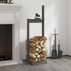 vidaXL Kaminholzhalter Grau 33,5x30x110 cm Massivholz Kiefer