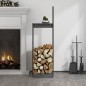 vidaXL Kaminholzhalter Grau 33,5x30x110 cm Massivholz Kiefer vidaXL Kaminholzhalter Grau 33,5x30x110 cm Massivholz Kiefer