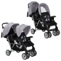 vidaXL Tandem-Kinderwagen Stahl Grau und Schwarz vidaXL Tandem-Kinderwagen Stahl Grau und Schwarz