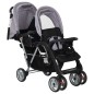 vidaXL Tandem-Kinderwagen Stahl Grau und Schwarz vidaXL Tandem-Kinderwagen Stahl Grau und Schwarz