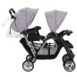 vidaXL Tandem-Kinderwagen Stahl Grau und Schwarz vidaXL Tandem-Kinderwagen Stahl Grau und Schwarz
