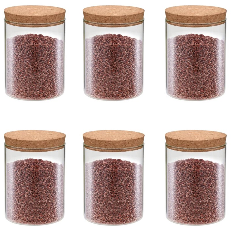 vidaXL Vorratsgläser mit Korkdeckel 6 Stk. 650 ml vidaXL Vorratsgläser mit Korkdeckel 6 Stk. 650 ml