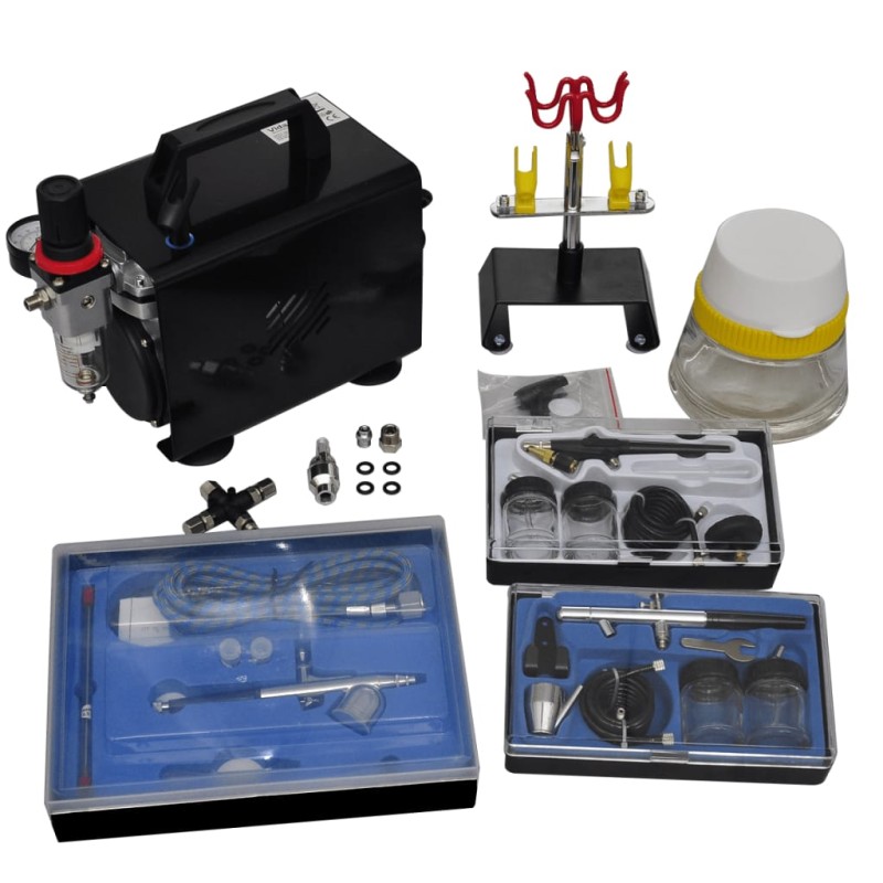 Profi Airbrush Komplett-Set mit 3 Pistolen Profi Airbrush Komplett-Set mit 3 Pistolen